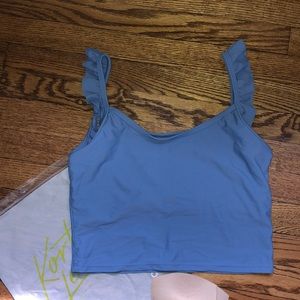 Kortni Jeane Sky Blue Flutter Top